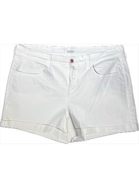 Old Navy White Denim Cuffed Jean Shorts Size 16